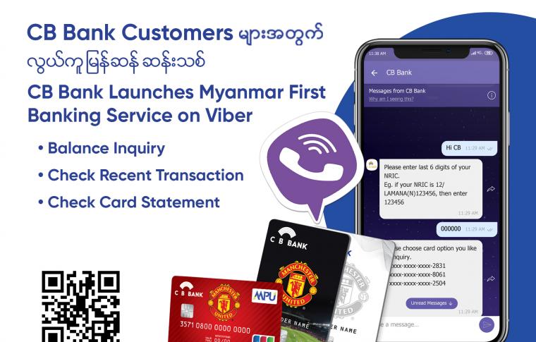 CB Bank launches Myanmar first banking service on Viber